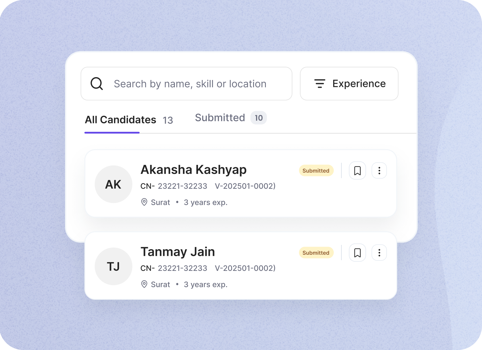 Receive Candidate Submissions
